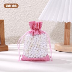 10PCS Drawstring Pouch Bags Imitated Burlap Hessian Wedding Favor Gift Cand Bag