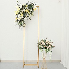 7 ft GOLD Rectangular Metal Floral Display Frame Wedding BACKDROP STAND Party