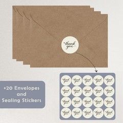 Cheerin 20 Pack White Thank You Cards With Envelopes Set – Elegant Thank You …