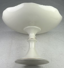 Lenox Cream Compote 24K Gold Beaded Trim 6” Pedestal Cookie Server 8.5” diam