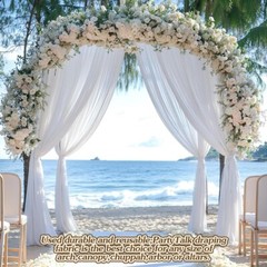 20ft Long Wedding Arch Draping Fabric 1/4 Panels Ceiling Drapes Party Backdrop