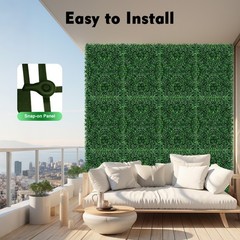 12pcs 24×16″ Artificial Boxwood Mat Wall Hedge Decor Privacy Fence Panel Grass