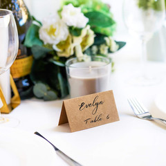 Place Cards for Weddings, 100-Count Kraft Table Name Cards, Blank Rustic Tent Ca