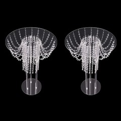 2Pcs 23.62in Clear Acrylic Flower Stands For Wedding Aisle Reception Decor