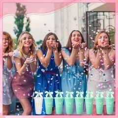 Ovveroche 8 Pcs Bridesmaid Cups with Lids and Straws, Reusable Small, White