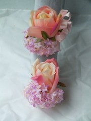 Wedding Bouquets 3pc package Bridal Bouquet SILK flowers Pink Roses Hand Made