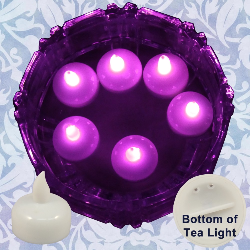 NEW 18 Pink Led Floating Floral Tea Light Candle for Wedding Centerpiece Decor