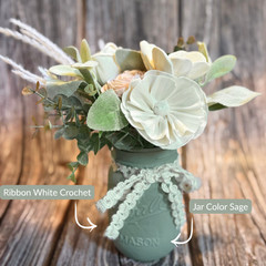 Sola Wood Wedding Floral Centerpieces Set of 3 Mason Jar Bridal Shower Decor