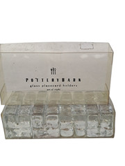 Pottery Barn Placecard Holders Clear Glass Cubes Wedding Shower Display Set 8