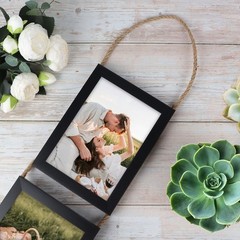 QUTREY 5×7 Collage Picture Frames Black, 6 Openings Vertical Hanging Photo Fr…