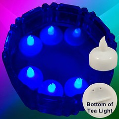NEW 12 Blue Led Floating Candle Floral Tea Light for Wedding Centerpiece Decor