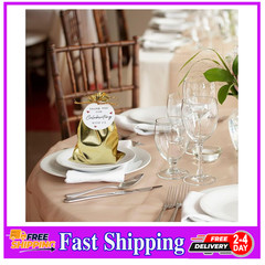 100 Pack Gold Organza Drawstring Bags 5×7 Jewelry Gift Pouches with Tags