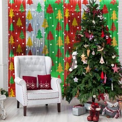 2 Pack Christmas Foil Fringe Curtains 3.3 x 6.6 Ft Christmas Tree Tinsel Curt…