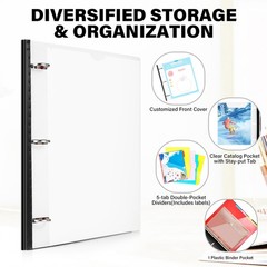 WOT I Telescoping Project Organizer, Refillable 3 Ring Binder with Dividers a…