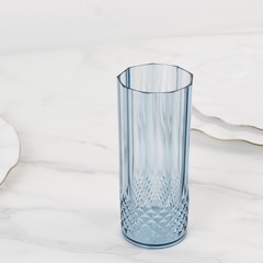 6 Dusty Blue 14 oz Crystal Plastic Drinking Glasses Party Events Tableware