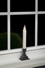 Vintage LED Battery Operated Window Candles with Timer, Bright Antique Bronze