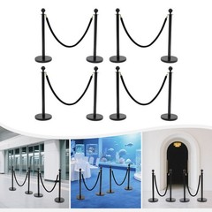 Crowd Control Barriers, Stanchion Posts with Ball Top – Durable Steel Set