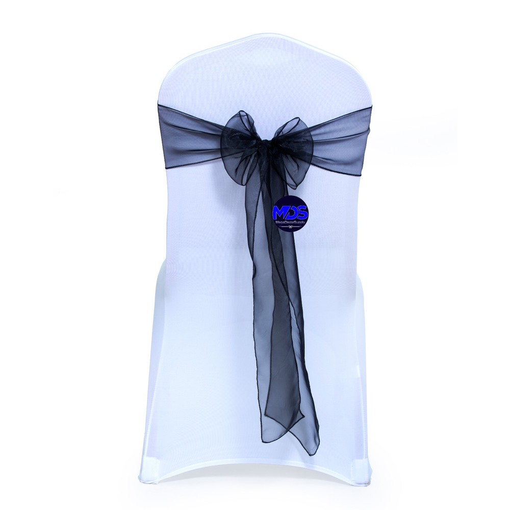 25/50/100/150/200 – Organza Chair Sashes Wider Bows wedding birthday party décor
