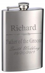 Personalized 8oz Stainless Steel Groomsman Gift Flasks for Weddings
