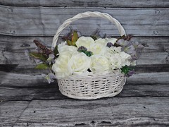Wedding Table Centerpieces, Floral Reception Centerpieces, Purple, Ivory, Roses