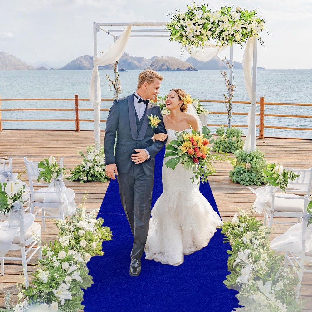 FANPROMS Royal Blue Aisle Runner for 4′ x 25′ (Rectangular),