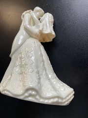 Porcelain Bride and Groom Cake Topper 7 In Cream Color Wedding Cake Topper Gift