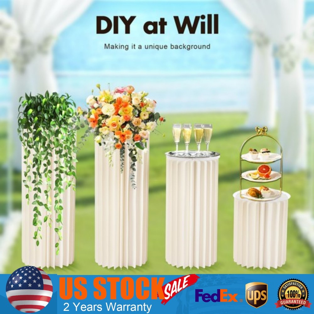 Set of 3 Elegant Bulk Weddings Decoration Table Cylinder Centerpiece Cake Stand