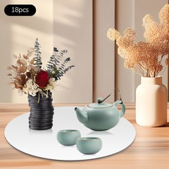 18Pcs Round Mirror Candle Plate Set Circle Mirror Trays Mirror Centerpiece NEW