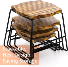 4-Piece Wooden Buffet Risers for Dessert and Food Displays