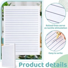 Yeaqee 100 Sheets Raised Lines Paper for Handwriting Portrait white
