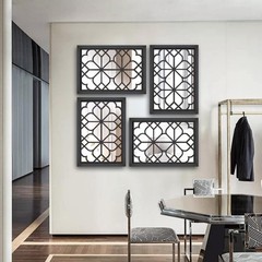 Wocred Set of 2 Rectangular Wall Mirror,Gorgeous Rustic Farmhouse Accent Mirr…