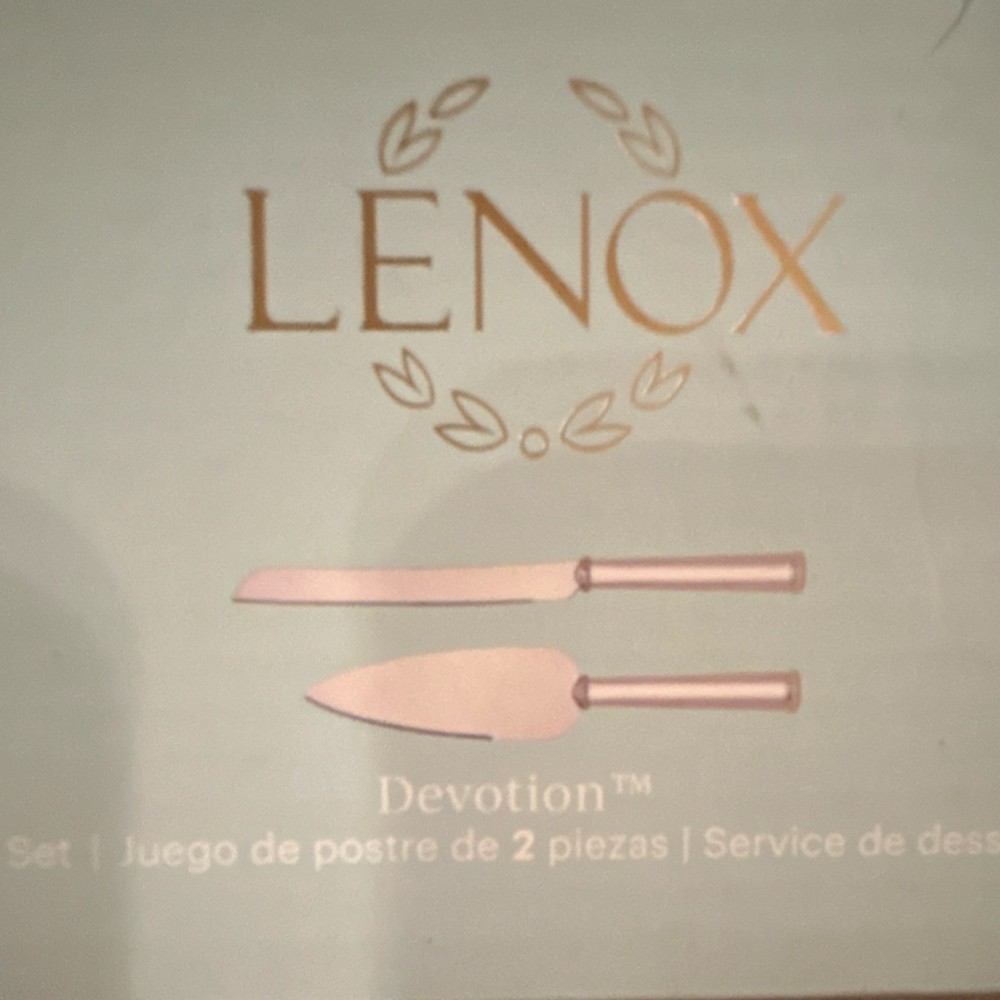 Lenox Devotion 2pc Cake Knife & Server Set 13 in knife Stainless Steel Silver