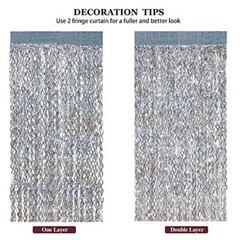 Silver Tinsel Backdrop- 3 Pack 3.3 ft x 6.6 ft Streamer Foil Fringe Curtain