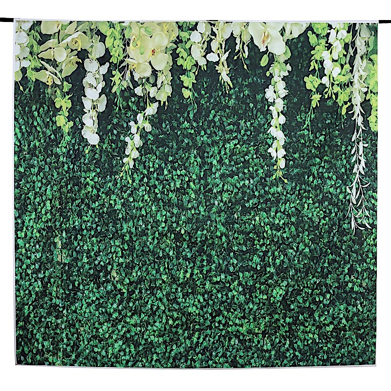 8 ft x 8 ft Printed Vinyl Greenery Vines Photo Backdrop Party Event Decorations