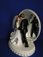 New Elegant Mirrored First Dance Bride & Groom Wedding Caketop #281