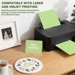 Cardstock 8.5 X 11, 40 Sheets Light Green Card Stock, 75lb/ 200gsm Pale Green…