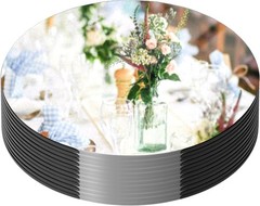 12PCS Round Mirror Centerpieces for Tables Decorations, 10″ Acrylic Mirror Trays