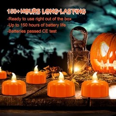 Fall Decorations for Home Pumpkin Tea Lights,12 Pack LED Orange Pumpkin Lights