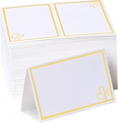 100 Pcs Place Cards for Table Setting, 2″ x 3.5″ Elegant Name Placecards with…