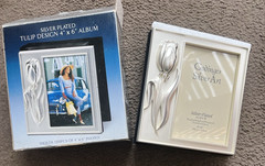 VTG GODINGER SILVER ART PLATED (TULIP) DESIGN PHOTO ALBUM HOLD (100) 4″ X 6″