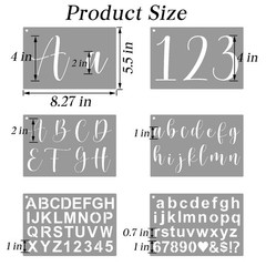 BAMIDELE Letter Stencils for Painting on Wood, 50 Pcs Calligraphy Alphabet Dr…