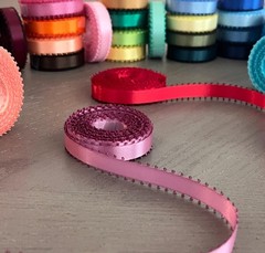 Roll-up 3/8″ PICOT Feathered DOUBLE FACE SATIN POLYESTER Ribbon CHOOSE YARDS