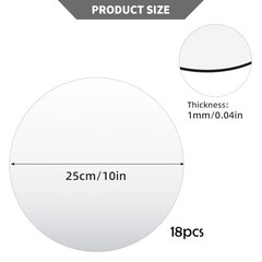 18PCS Round Mirror Tray for Table Centerpieces No Glass Acrylic 10inch/25cm
