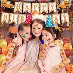 50 PCS Fall Autumn Temporary Tattoos for Kids, Thanksgiving Themed Tattoos fo…