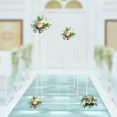3Pcs Metal Arch Stand Wedding Party Backdrop For Ceremony Yard Venue Shelf Decor