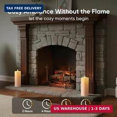 4″x10″ Large Outdoor Flameless Candles, Waterproof Battery Operated LED Pillar C