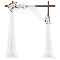 Chiffon Wedding Arch Draping Fabric,75*600Cm Wedding Arch Drapes Sheer Backdrop