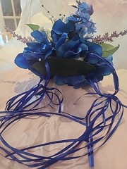 Artificial Flowers quinceañera/Bridal Bouquet Royal Blue, Purple And White