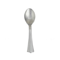 Plastic SILVER Light Gray COFFEE SPOONS Disposable Home Party Wedding Catering