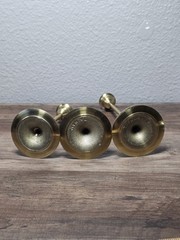 Vintage Brass Taper Candle Holder Set of 3 decor Holiday Taiwan Classic